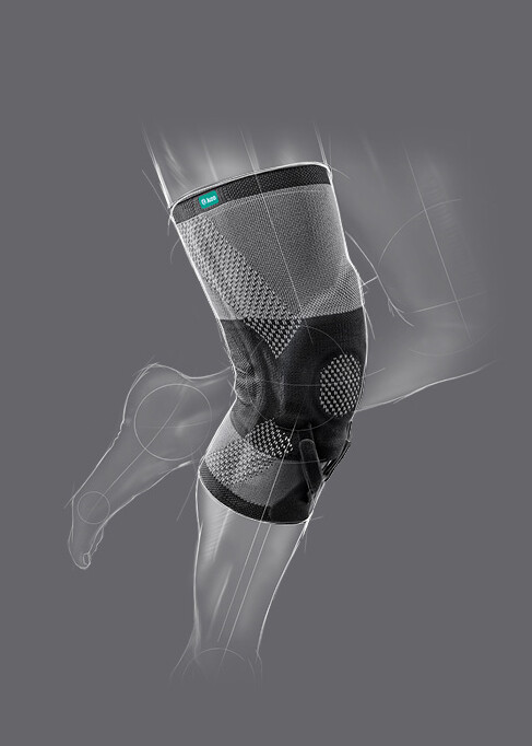 JuzoPro Patella Xtec Plus Knieorthese Zeichnung der JuzoPro Patella Xtec Plus Knieorthese